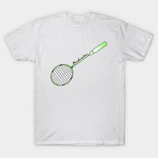 Badminton Racket Lover National Badminton Player (Green and Black Gradient) T-Shirt